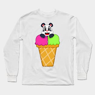 Panda Waffle ice cream Long Sleeve T-Shirt